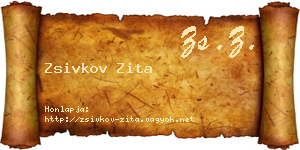 Zsivkov Zita névjegykártya